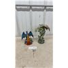 Image 1 : Two Ebros Gift Jeweled Emerald Dragon and Blue Fire Dragon on Castle Statues, Tallest 11”