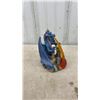 Image 3 : Two Ebros Gift Jeweled Emerald Dragon and Blue Fire Dragon on Castle Statues, Tallest 11”