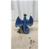 Image 4 : Two Ebros Gift Jeweled Emerald Dragon and Blue Fire Dragon on Castle Statues, Tallest 11”