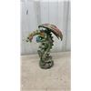 Image 6 : Two Ebros Gift Jeweled Emerald Dragon and Blue Fire Dragon on Castle Statues, Tallest 11”