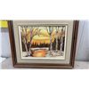 Image 2 : Three Framed Artworks: M. Reimer 1986 Birch Landscape