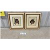 Image 1 : Two Framed Cross-Stitch Indigenous Children 13 × 12”