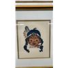 Image 2 : Two Framed Cross-Stitch Indigenous Children 13 × 12”