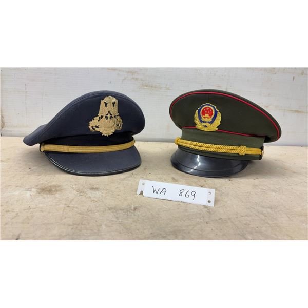 Thai Royal Military Officer's Peaked Cap and Chinese PLA Type 87 Officer's Peaked Cap