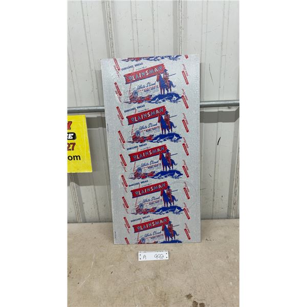 Plainsman White Sliced Enriched Bread Wrapper, Pragnell Bakery Ltd., Portage La Prairie