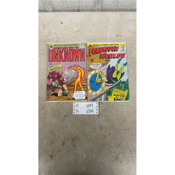 ACG Adventures Into the Unknown #164 and Forbidden Worlds #134 Vintage Comic Books