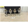 Image 1 : Set of Four Antique Clear Glass Kerosene Oil Lamps
