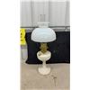 Image 2 : Aladdin Kerosene Mantle Lamp With Moonstone Base and Milk Glass Shade