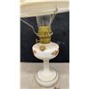 Image 5 : Aladdin Kerosene Mantle Lamp With Milk Glass Base and Floral Shade