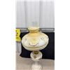 Image 6 : Aladdin Kerosene Mantle Lamp With Milk Glass Base and Floral Shade