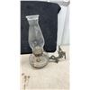 Image 5 : Pair of Antique Wall-Mount Oil Lamps With Clear Glass Founts and Ornate Cast Iron Brackets