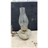 Image 4 : Pair of Antique Pressed Glass Oil Bracket Lamps with Ornate Cast Iron Wall Brackets