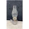 Image 3 : Set of Four Antique Miniature Pressed Glass Finger Oil Lamps, One Blue and Three Clear