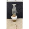 Image 6 : Set of Three Antique Victorian Kerosene Oil Lamps With Hand-Painted Floral Founts and Chimneys