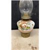Image 7 : Set of Three Antique Victorian Kerosene Oil Lamps With Hand-Painted Floral Founts and Chimneys