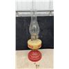 Image 4 : Three Vintage Decorative Oil Lamps With Red Bases, Floral and Scottie Dog Decals