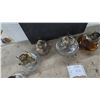 Image 5 : Lot of 6 Vintage Glass Kerosene Some Finger Lamps Incl, White Flame Burner, Clear and Amber Bodies