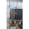 Image 6 : Pair of Antique Hanging Aladdin Kerosene Lanterns with Glass Chimneys and Metal Founts