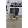 Image 1 : 3 Antique Kerosene Lamps Including Bradley and Hubbard Rayo Nickel-Plated and Glass Font Lamps