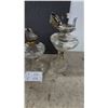 Image 2 : Lot of 4 Vintage Clear Glass Kerosene Oil Lamps Including Banner Burner