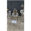 Image 3 : Lot of 4 Vintage Clear Glass Kerosene Oil Lamps Including Banner Burner