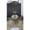 Image 5 : Lot of 3 Vintage Hanging Oil Lamps with Metal Founts, Burners, Frames