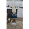 Image 2 : Antique Hanging Aladdin Kerosene Lantern and Blue Pressed Glass Hobnail Oil Lamp with Frosted