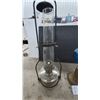 Image 8 : Antique Hanging Aladdin Kerosene Lantern and Blue Pressed Glass Hobnail Oil Lamp with Frosted