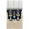 Image 1 : Three Victorian Kerosene Parlor Lamps With Pressed Glass Founts and Milk Glass Standards
