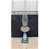 Image 6 : Three Victorian Kerosene Parlor Lamps With Pressed Glass Founts and Milk Glass Standards