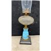 Image 7 : Three Victorian Kerosene Parlor Lamps With Pressed Glass Founts and Milk Glass Standards