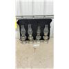 Image 1 : Set of Four Vintage Clear Glass Finger Oil Lamps with Fluted Bases and Glass Chimneys