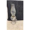 Image 4 : Set of Four Vintage Clear Glass Finger Oil Lamps with Fluted Bases and Glass Chimneys