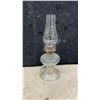 Image 6 : Set of Four Vintage Clear Glass Finger Oil Lamps with Fluted Bases and Glass Chimneys
