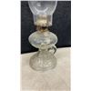 Image 9 : Set of Four Vintage Clear Glass Finger Oil Lamps with Fluted Bases and Glass Chimneys