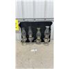 Image 1 : Four Vintage Clear Glass Oil Lamps with Hurricane Chimneys, Finger and Pedestal Styles
