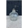 Image 2 : Vintage Clear Glass Oil Lamps with Frosted Floral Rose Design Shade, Set of 4