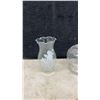 Image 3 : Vintage Clear Glass Oil Lamps with Frosted Floral Rose Design Shade, Set of 4