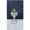 Image 4 : Vintage Clear Glass Oil Lamps with Frosted Floral Rose Design Shade, Set of 4