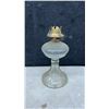 Image 5 : Vintage Clear Glass Oil Lamps with Frosted Floral Rose Design Shade, Set of 4