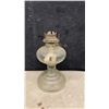 Image 6 : Vintage Clear Glass Oil Lamps with Frosted Floral Rose Design Shade, Set of 4