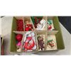 Image 5 : Vintage Santa-Glo Illuminated Tree Top, Glass Ornaments, Tree Stand, Red Fur Stockings