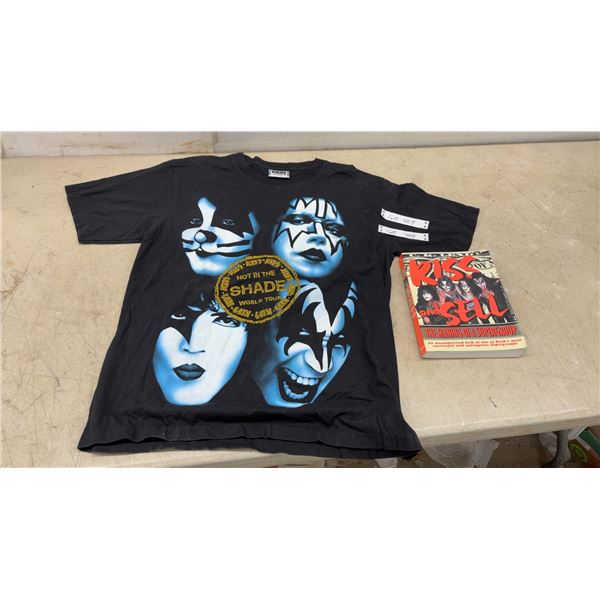 KISS "Hot in the Shade" World Tour Vintage T-Shirt by The Roxx, Size L and Kiss and Sell Book