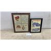 Image 1 : Framed Blue Ribbon Tea Advertisements and J.I. Case Threshing Machine Company Print