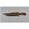 Image 7 : Vintage Handmade Knife with Carved Wooden Handle, Brass Crossguard, Matching Wooden Sheath