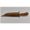 Image 8 : Vintage Handmade Knife with Carved Wooden Handle, Brass Crossguard, Matching Wooden Sheath