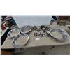 Image 1 : Vintage Chevrolet Gold Bowtie Bullet Style Center Caps and Chrome Wheel Trim Rings