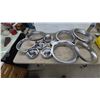 Image 1 : Chevrolet 1967-1968 15” Disc Brake Hubcaps, Dog Dish Center Caps, Chrome Trim Rings