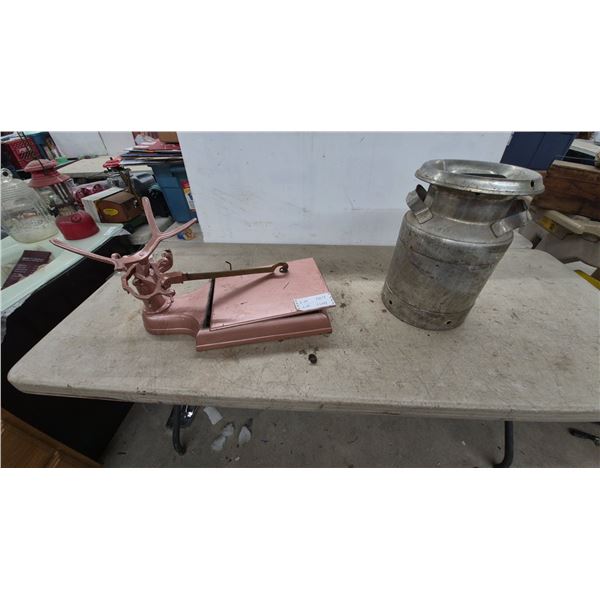 Partial Scale and Milk Can