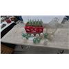 Image 1 : Coca-Cola Crate with Bottles, Glass Jug with Handles, Assorted Glass Insulators